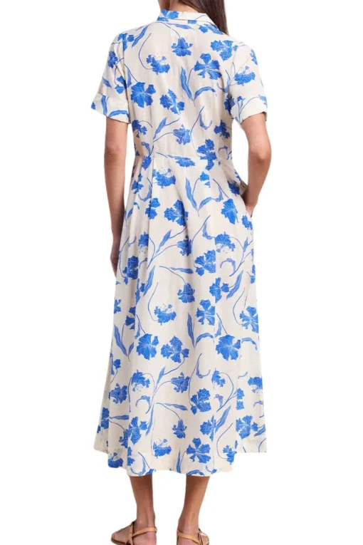 Trovata Birds of Paradis Aster Dress in Blue Iris