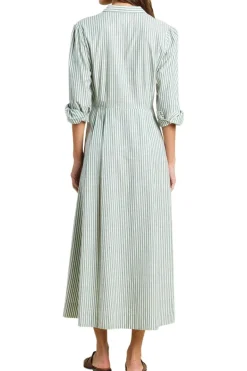 Trovata Birds of Paradis Emmelie Dress in Green Stripe