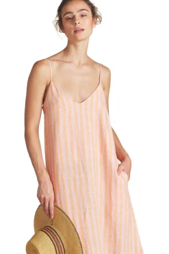 Trovata Birds of Paradis Reva Dress in Creamsicle Stripe