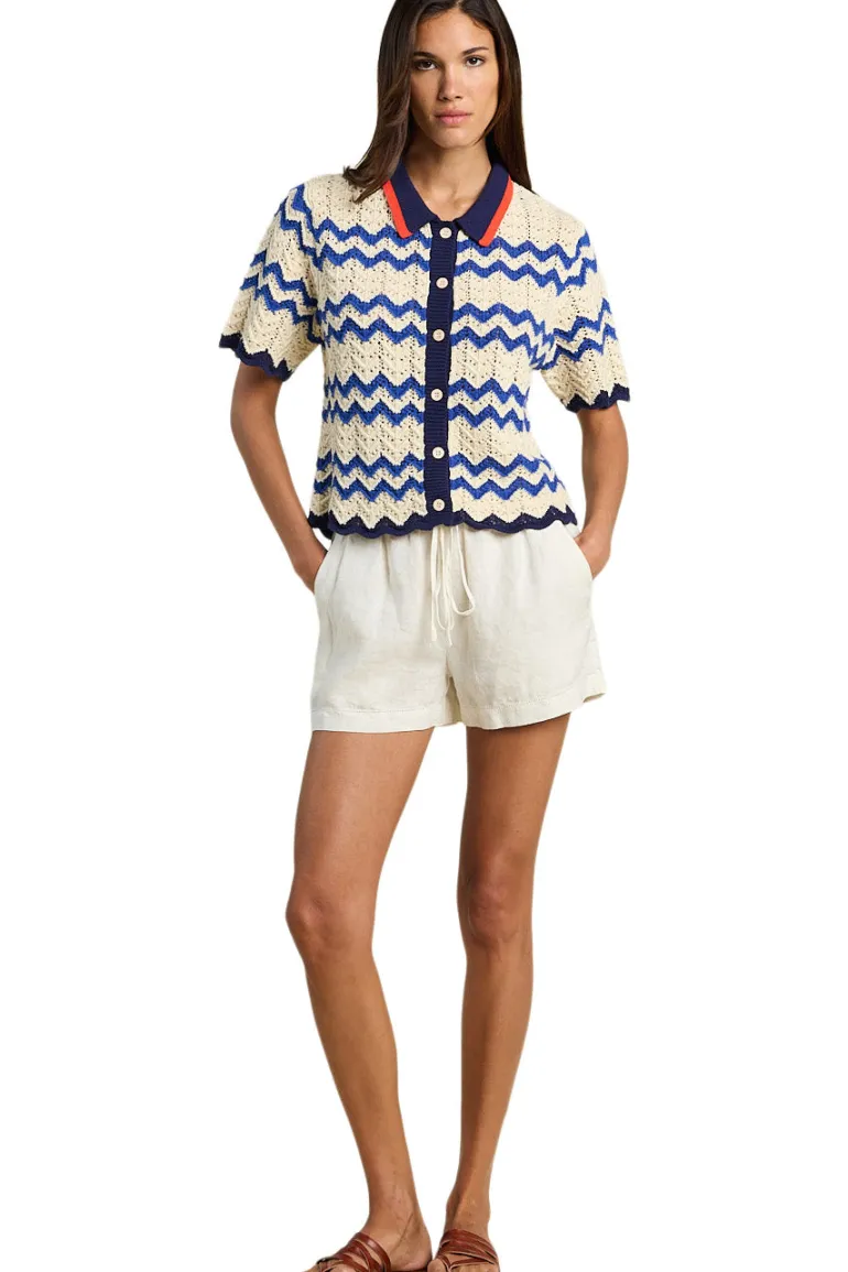 Trovata Birds of Paradis Paloma Cardigan in Blue Stripe