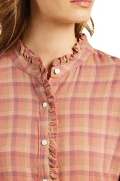 Trovata Birds of Paradis Breezy Blouse in Aragon Gingham