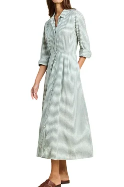 Trovata Birds of Paradis Emmelie Dress in Green Stripe