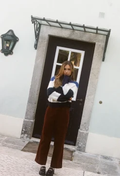 Trovata Birds of Paradis Susan Sweater in Antique White with Multi Stripes