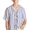 Trovata Birds of Paradise Inez Shirt in Azul Stripe