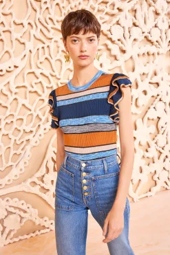 Ulla Johnson Cecile Top in Adriatic