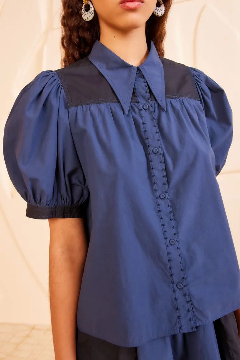 Ulla Johnson Freja Top in Twilight Colorblock