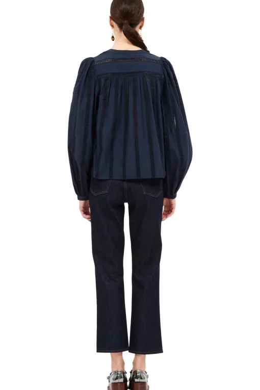 Ulla Johnson Rowan Blouse in Midnight