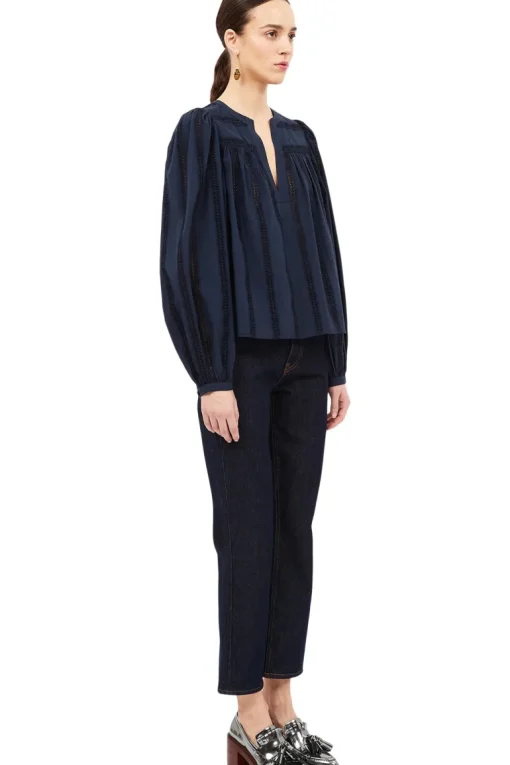 Ulla Johnson Rowan Blouse in Midnight