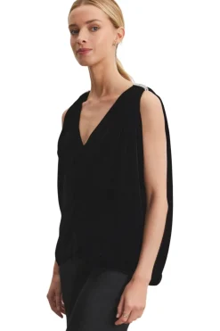 Velvet Adelle Silk Velvet Top in Black