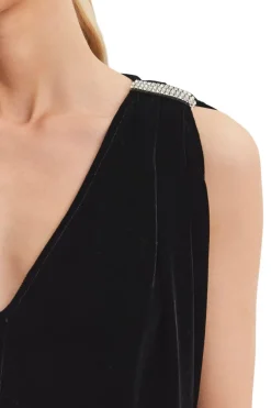 Velvet Adelle Silk Velvet Top in Black