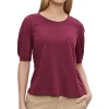 Velvet Anabelle Cotton Slub Tee in Merlot