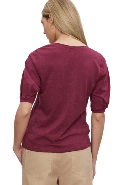 Velvet Anabelle Cotton Slub Tee in Merlot