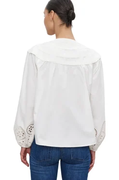 Velvet Carden Eyelet Blouse in Cream