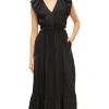 Velvet Ginger Linen Dress in Black