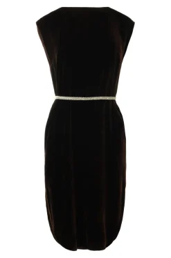 Velvet Harper Silk Velvet Dress in Burlwood