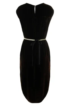 Velvet Harper Silk Velvet Dress in Burlwood