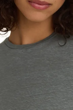 Velvet Jasmine Linen Knit Short Sleeve Crewneck Tee