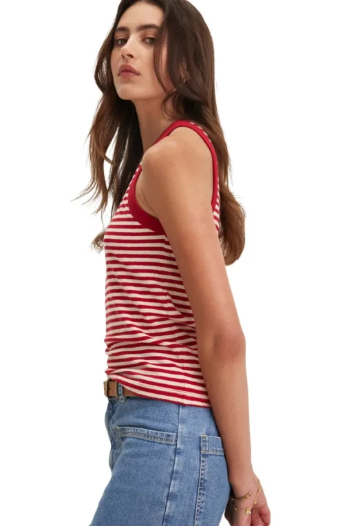 Velvet Lua Tank Top in Red