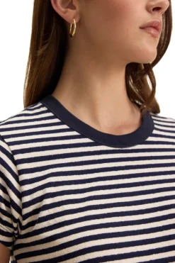 Velvet Tash Short Sleeve Crewneck Tee in Navy