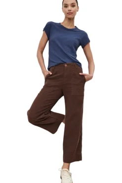 Velvet Vera Corduroy Wide Leg Trouser in Bark