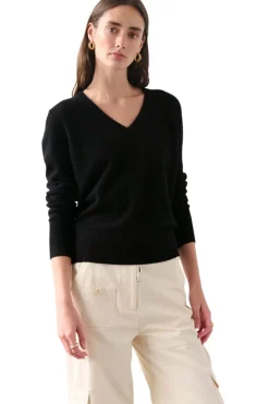 White & Warren Cashmere V-neck Sweater