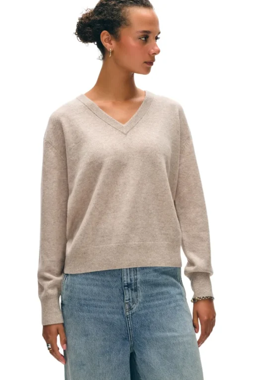 White & Warren Cashmere V-neck Sweater