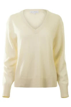 White & Warren Cashmere V-neck Sweater