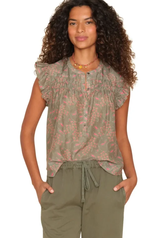 Xirena Bria Top in Olive Coral