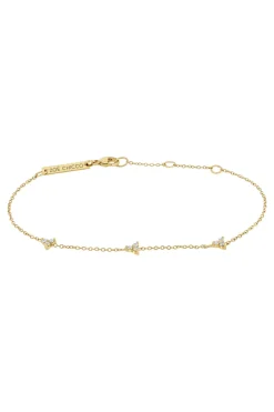 Zoe Chicco 3 Diamond Trio Station Bracelet in 14k Yellow Gold
