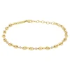 Zoe Chicco 5 Prong Diamond Small Puffed Mariner Chain Bracelet in 14k Yellow Gold