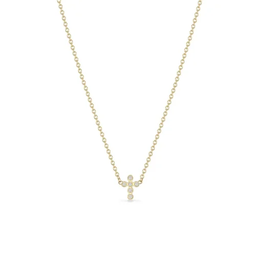 Zoe Chicco Bezel Diamond Necklace in Yellow Gold