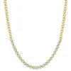 Zoe Chicco Bezel Set Tennis Necklace in Yellow Gold
