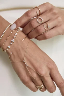 Zoe Chicco Diamond Bezel Tennis Segment Curb Chain Bracelet in 14k Yellow Gold