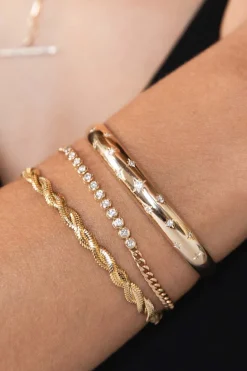 Zoe Chicco Diamond Bezel Tennis Segment Curb Chain Bracelet in 14k Yellow Gold