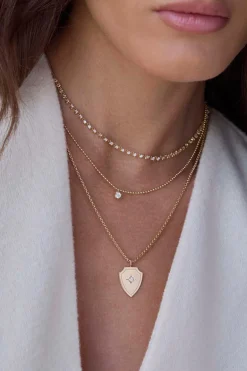 Zoe Chicco Diamond Solitaire Bead Necklace in Yellow Gold