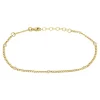 Zoe Chicco Extra Small Curb Chain Bracelet with 5 Floating Diamonds in 14k Yellow Gold