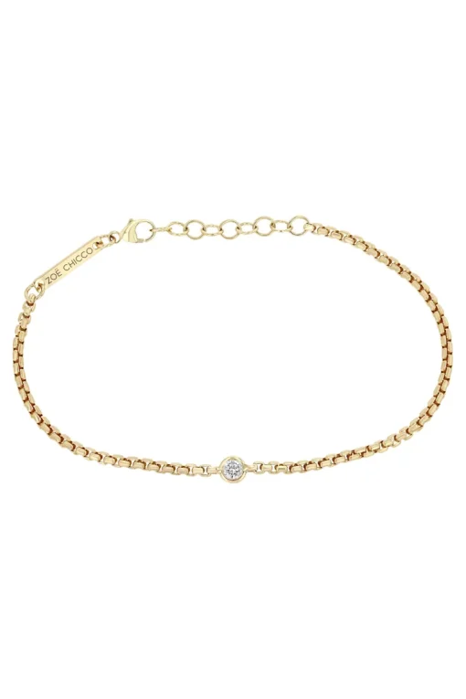 Zoe Chicco Floating Diamond Bracelet in Yellow Gold