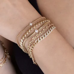 Zoe Chicco Floating Diamond Bracelet in Yellow Gold