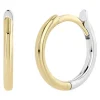 Zoe Chicco Huggie Hoop Earrings in Two Tone