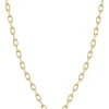 Zoe Chicco Medium Square Oval Chain With Pavé Diamond Link Necklace in 14k Yellow Gold