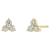 Zoe Chicco Prong Diamond Trio Studs in 14k Yellow Gold