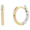 Zoe Chicco Reversible Huggie Hoops in Two Tone Gold