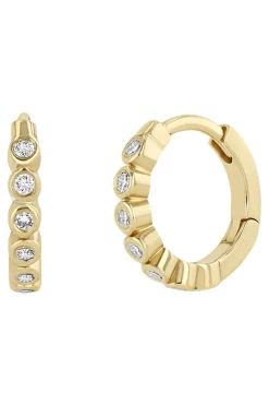 Zoe Chicco Small Hinged Huggie Earrings in Yellow Gold