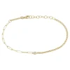 Zoe Chicco Small Paperclip & Curb Bracelet in Yellow Gold